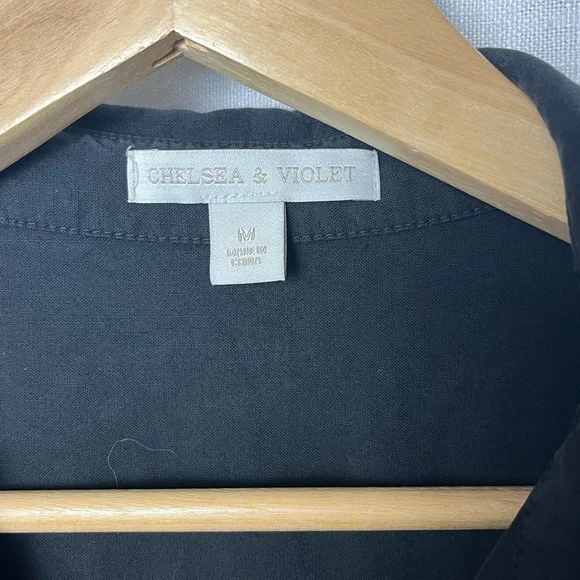 Chelsea & Violet Black Long Sleeve Dress High Slit - Whimsigoth Piratecore Boho - Picture 5 of 6